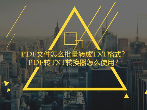 PDF文件怎么批量转成TXT格式？PDF转TXT转换器怎么用？